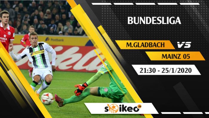 Soi kèo Borussia M.Gladbach vs Mainz 05 lúc 21h30 ngày 25/1/2020