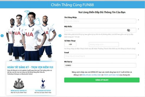 Hướng dẫn cách tạo tài khoản cá cược bóng đá tại Fun88 cực đơn giản