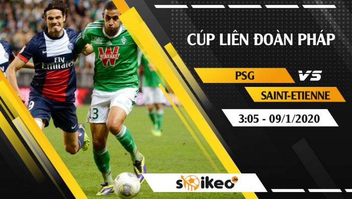 Soi kèo PSG vs Saint Etienne lúc 3h05 ngày 9/1/2020