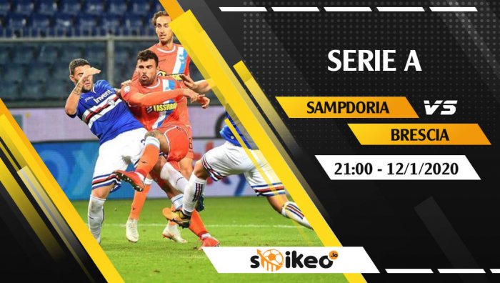 Soi kèo Sampdoria vs Brescia lúc 21h ngày 12/1/2020
