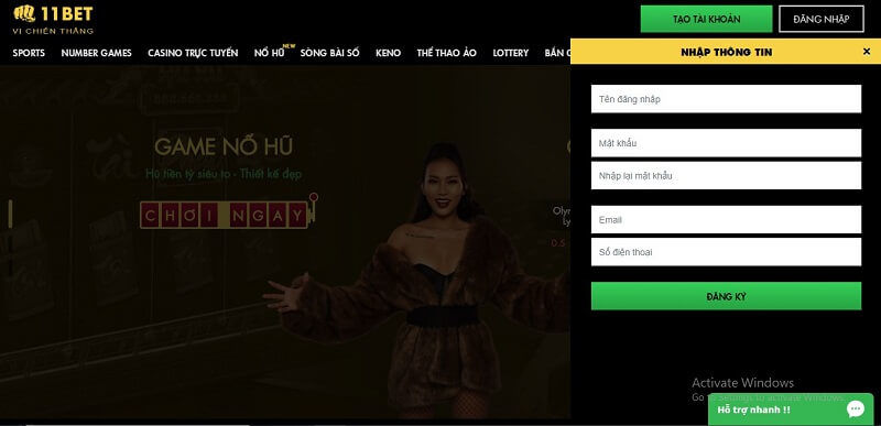11bet - Nhà cái cá cược uy tín tại thị trường Việt Nam & Châu Á 2 huong-dan-tao-tai-khoan-11bet