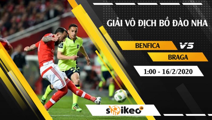 Soi kèo Benfica vs Braga lúc 1h ngày 16/2/2020