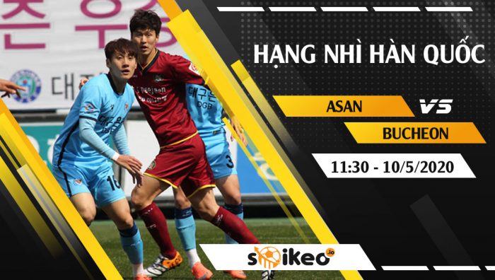 Soi kèo Chungnam Asan FC vs Bucheon FC 1995 vào 11h30 ngày 10/5/2020
