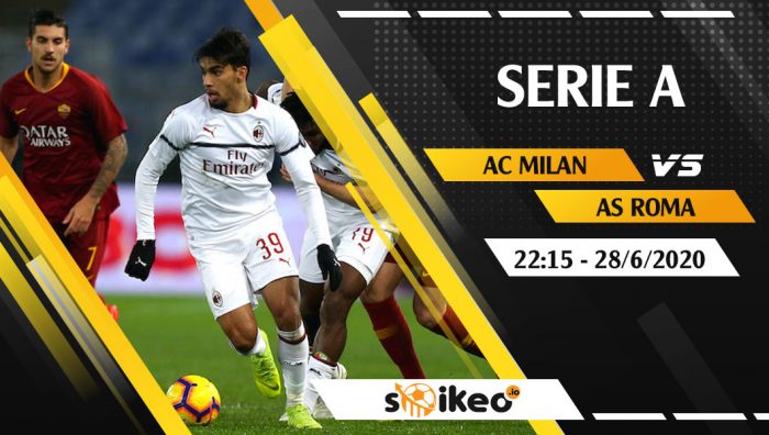 Soi kèo AC Milan vs AS Roma vào 22h15 ngày 28/6/2020