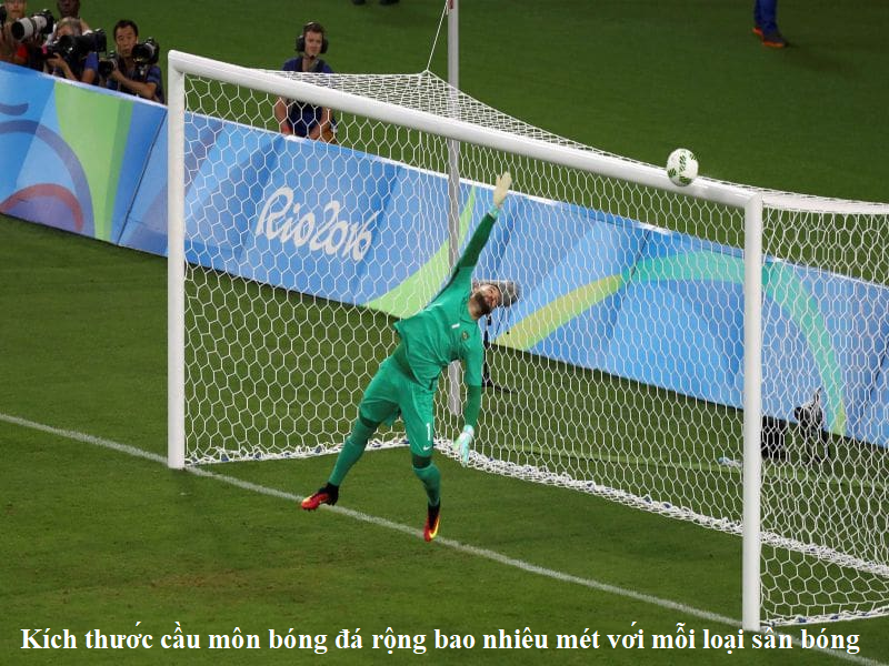 Kích thước cầu môn bóng đá rộng bao nhiêu mét với mỗi loại sân bóng