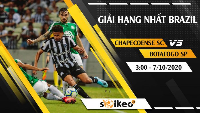 Soi kèo Chapecoense SC vs Botafogo SP vào 3h ngày 7/10/2020